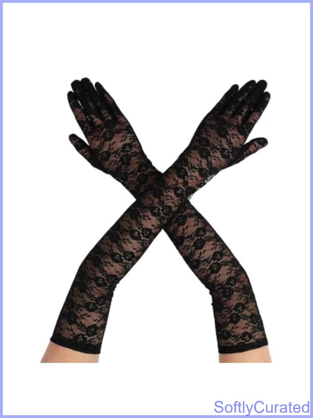 Long Floral Lace Opera Gloves Elegant Tea Party Bridal Formal Costume